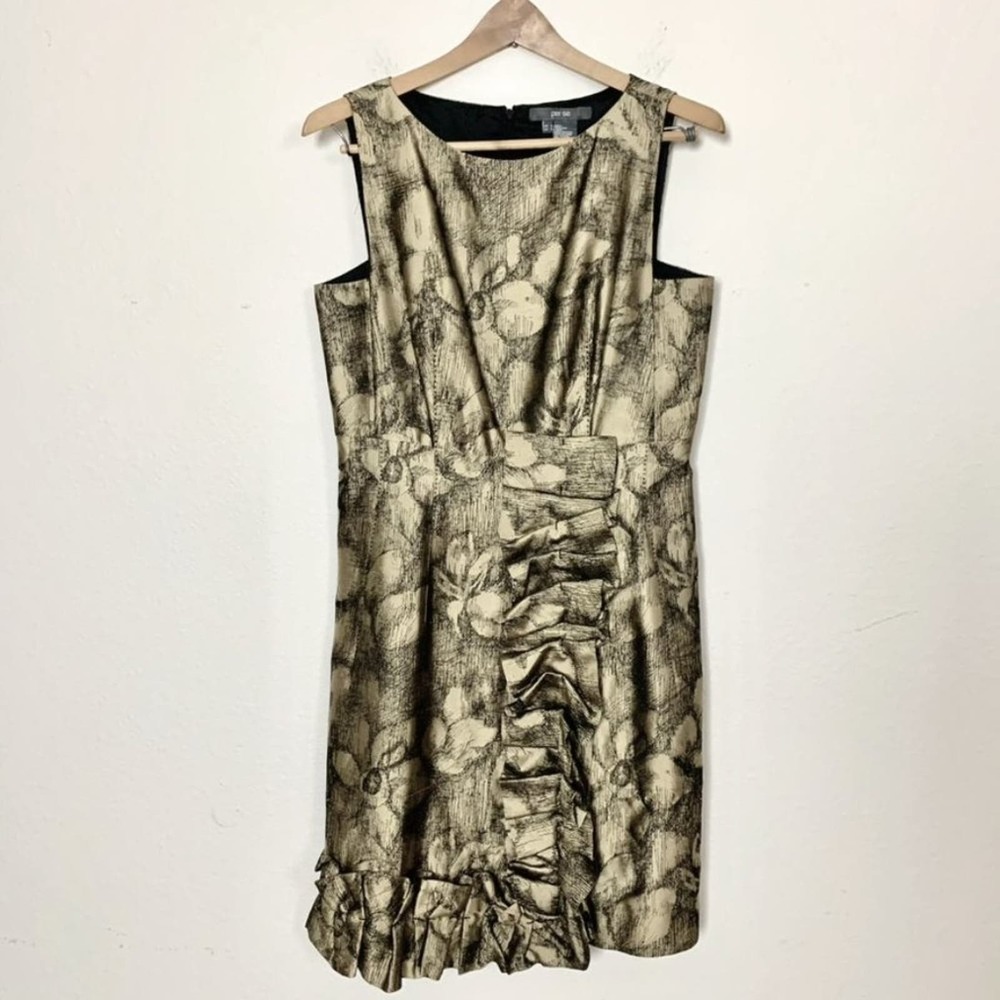 Per Se Floral Gold Dress